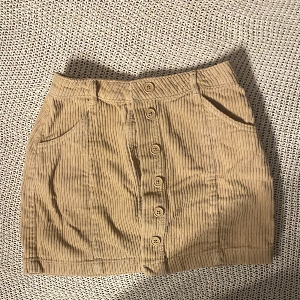 Forever 21 Beige Corduroy Mini Skirt